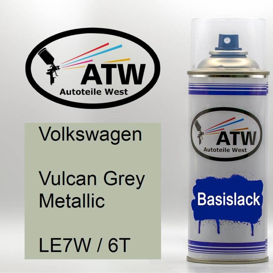 Volkswagen, Vulcan Grey Metallic, LE7W / 6T: 400ml Sprühdose, von ATW Autoteile West.